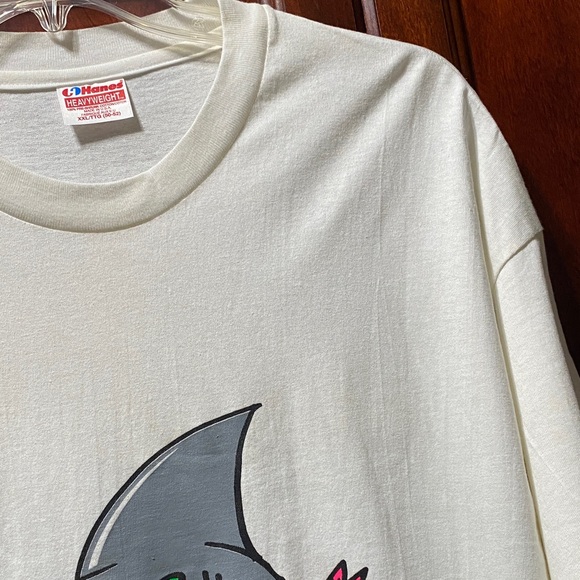 Hanes heavy weight short sleeve white T-shirt Shark motif with Atlantic City - Picture 11 of 15